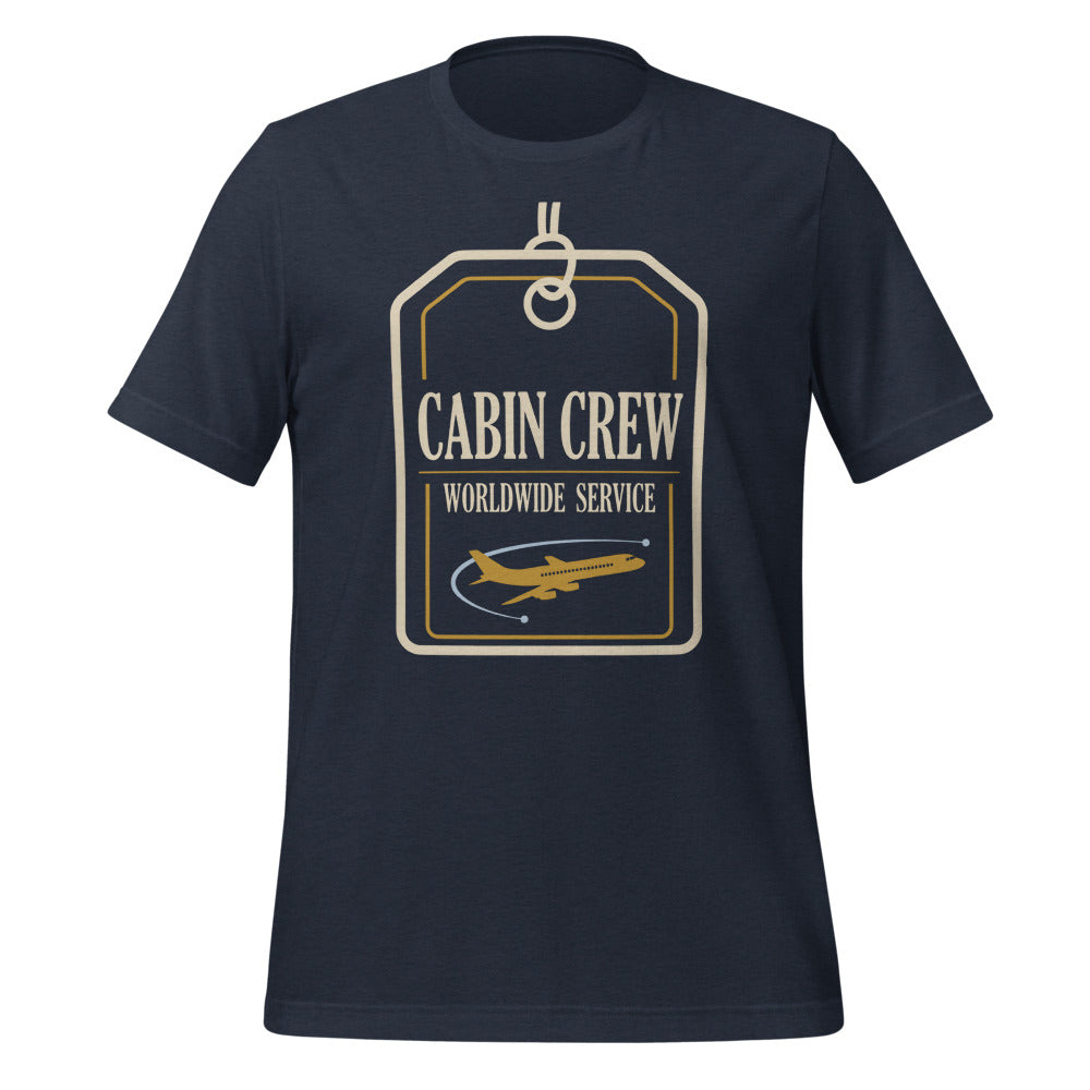Worldwide Service cabin crew tee — Heather Navy, front