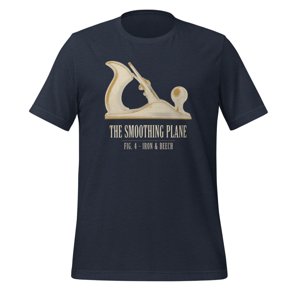Fig. 4 The Smoothing Plane woodworking tee — Heather Navy, front