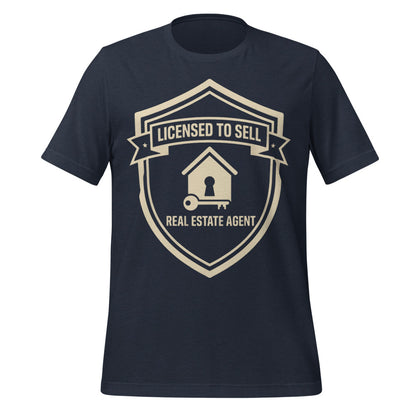 Licensed to Sell real estate agent tee — Heather Navy, front
