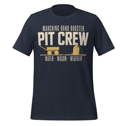 Pit Crew marching band booster t-shirt — Heather Navy, front
