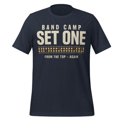 Set One marching band drill chart t-shirt — Heather Navy, front