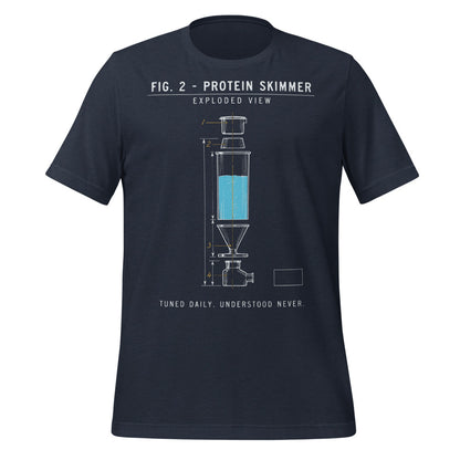 Protein Skimmer Exploded View reef tank saltwater aquarium t-shirt — Heather Navy, front