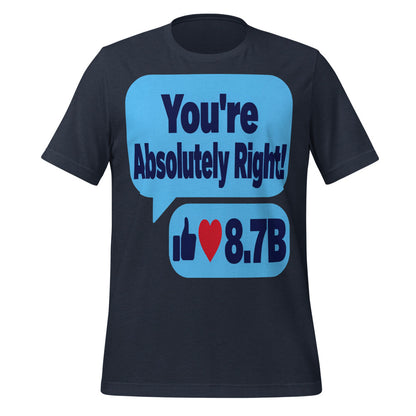 You're Absolutely Right AI unisex t-shirt — Heather Navy, front