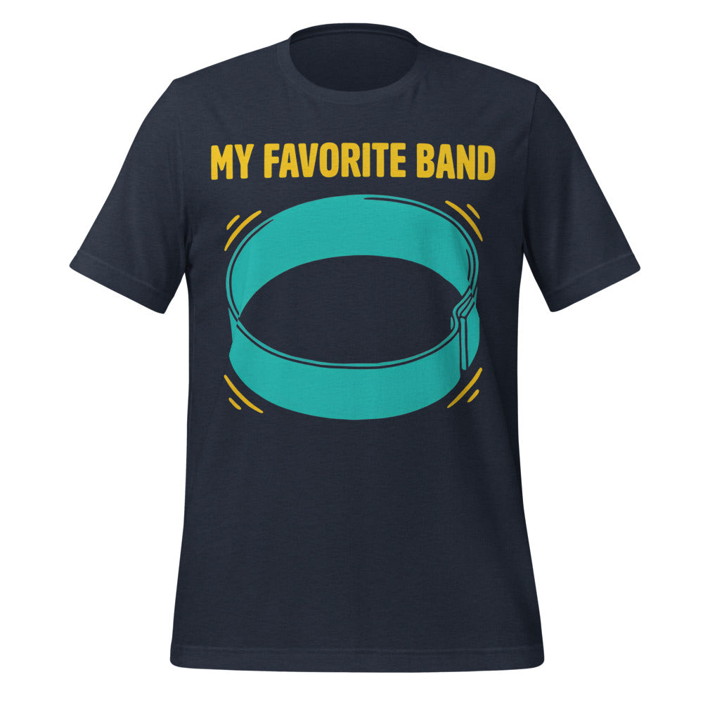 My Favorite Band funny physical therapy tee — Heather Navy, front