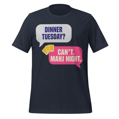 Mahj Night funny mahjong tee — Heather Navy, front