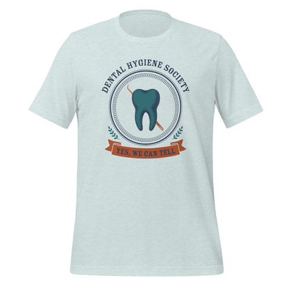 Dental Hygiene Society dental hygienist tee — Heather Prism Ice Blue, front