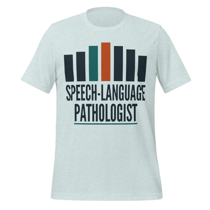 Mid-Century Clinic speech therapy tee — Heather Prism Ice Blue, front
