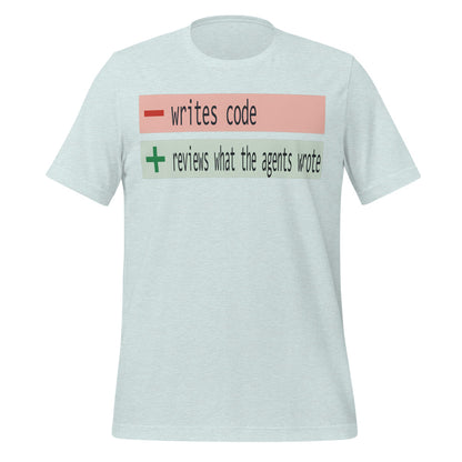 The Diff agentic AI engineer tee — Heather Prism Ice Blue, front