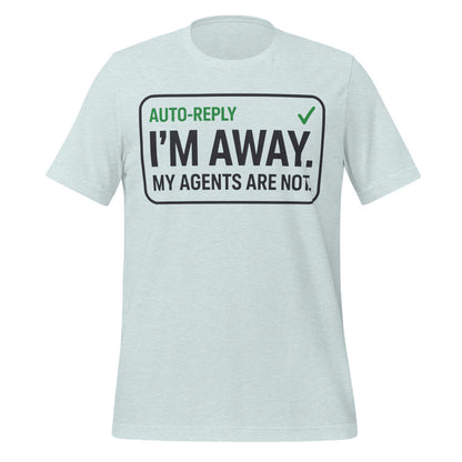 Auto-Reply agentic AI engineer tee — Heather Prism Ice Blue, front