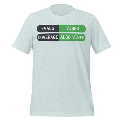 Eval Suite Vibes agentic AI engineer tee — Heather Prism Ice Blue, front