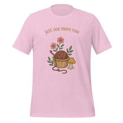 Just One More Row crochet cottagecore tee — Heather Prism Lilac, front