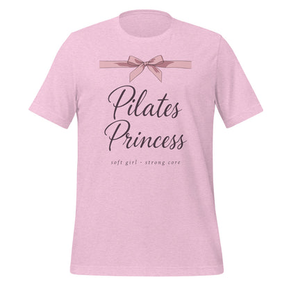 Pilates Princess coquette bow tee — Heather Prism Lilac, front