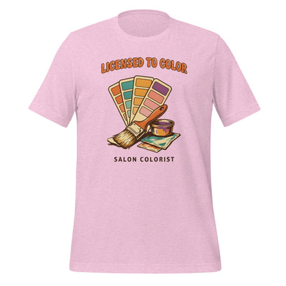 Salon colorist Licensed to Color retro tee — Heather Prism Lilac, front