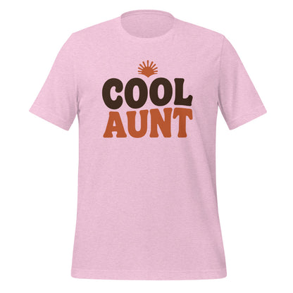 Cool Aunt retro groovy aunt tee — Heather Prism Lilac, front