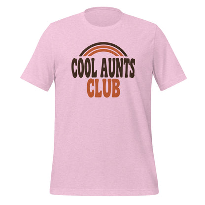 Cool Aunts Club retro groovy aunt tee — Heather Prism Lilac, front