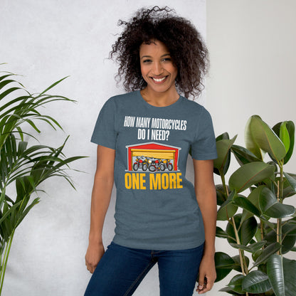 One More funny motorcycle tee — Heather Slate, on model