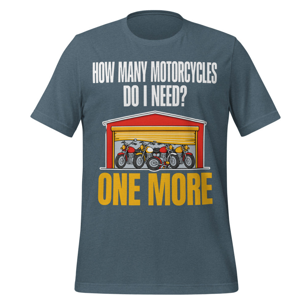 One More funny motorcycle tee — Heather Slate, front