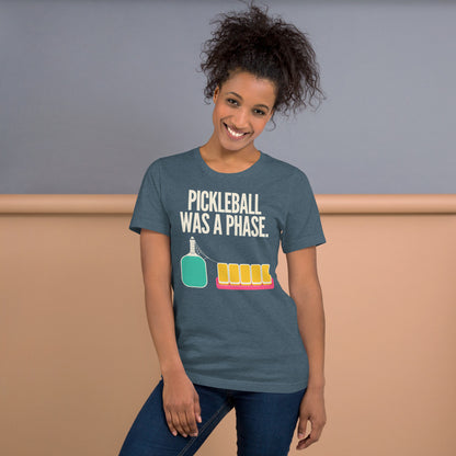 Pickleball Was A Phase funny mahjong tee — Heather Slate, on model