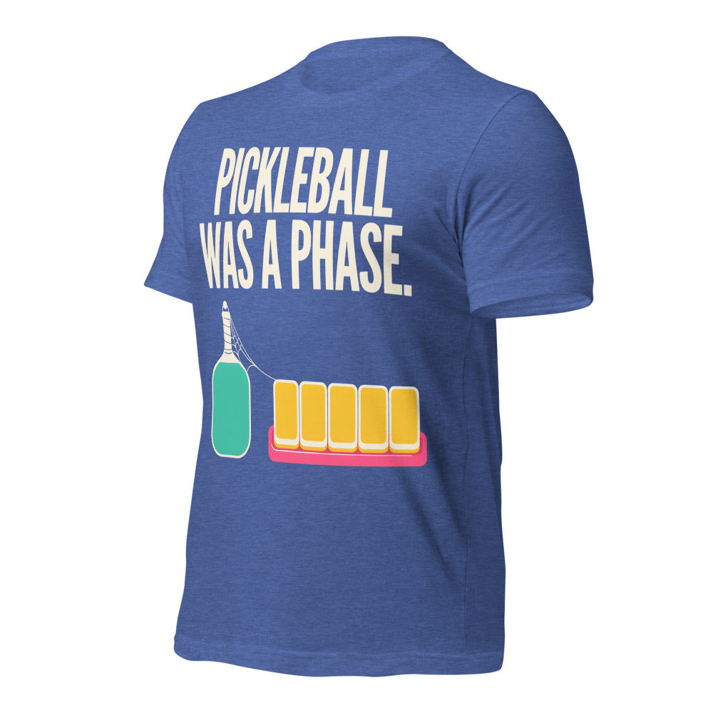 Pickleball Was A Phase funny mahjong tee — Heather True Royal, front-right