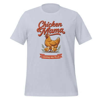 Chicken Mama raising my flock chicken keeper tee — Light Blue, front