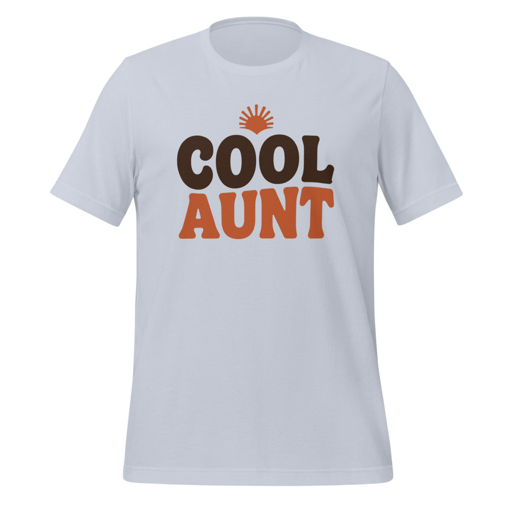 Cool Aunt retro groovy aunt tee — Light Blue, front