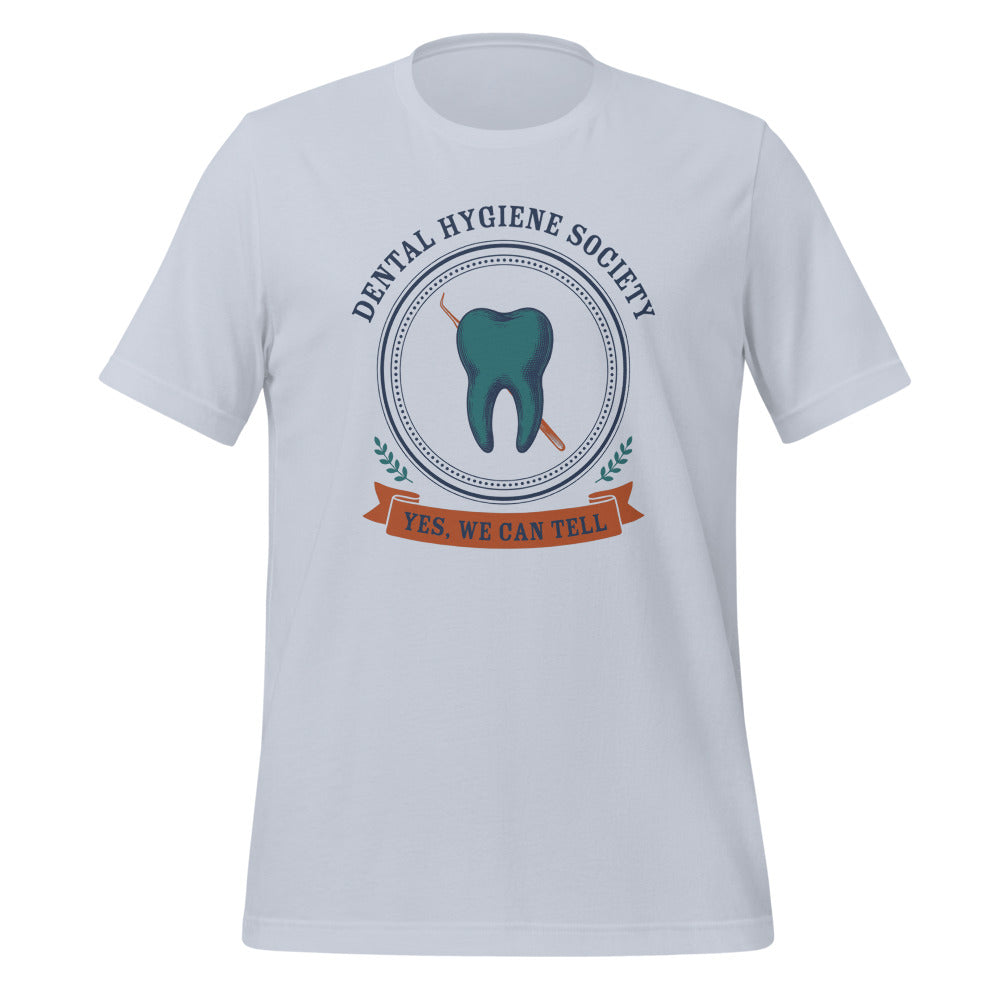 Dental Hygiene Society dental hygienist tee — Light Blue, front