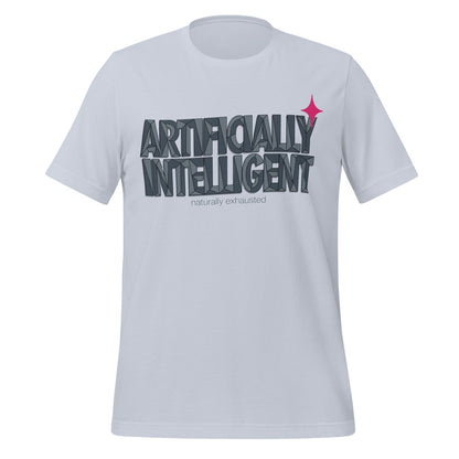 Artificially Intelligent funny AI t-shirt — Light Blue, front