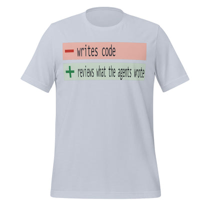 The Diff agentic AI engineer tee — Light Blue, front