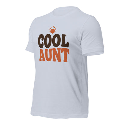 Cool Aunt retro groovy aunt tee — Light Blue, front-right