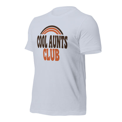 Cool Aunts Club retro groovy aunt tee — Light Blue, front-right