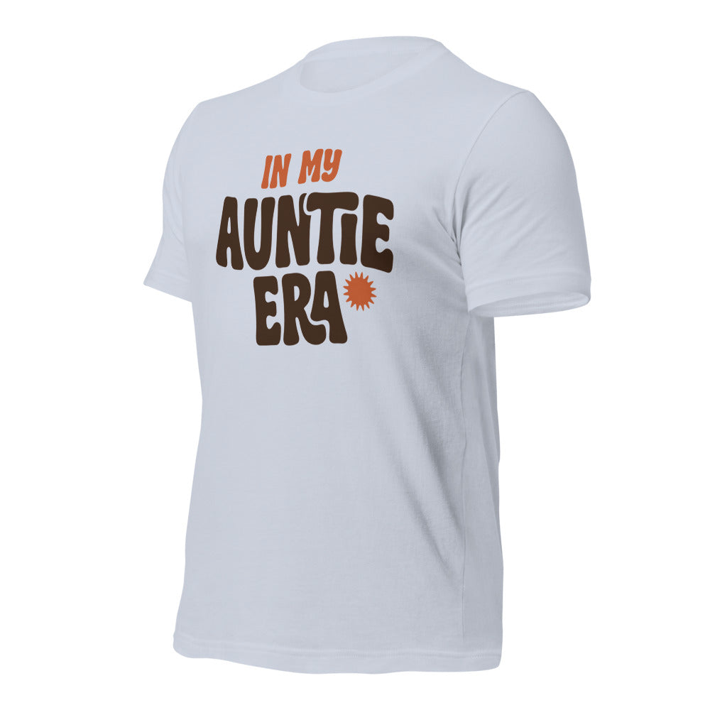 In My Auntie Era retro groovy aunt tee — Light Blue, front-right