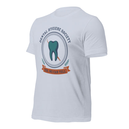Dental Hygiene Society dental hygienist tee — Light Blue, front-right