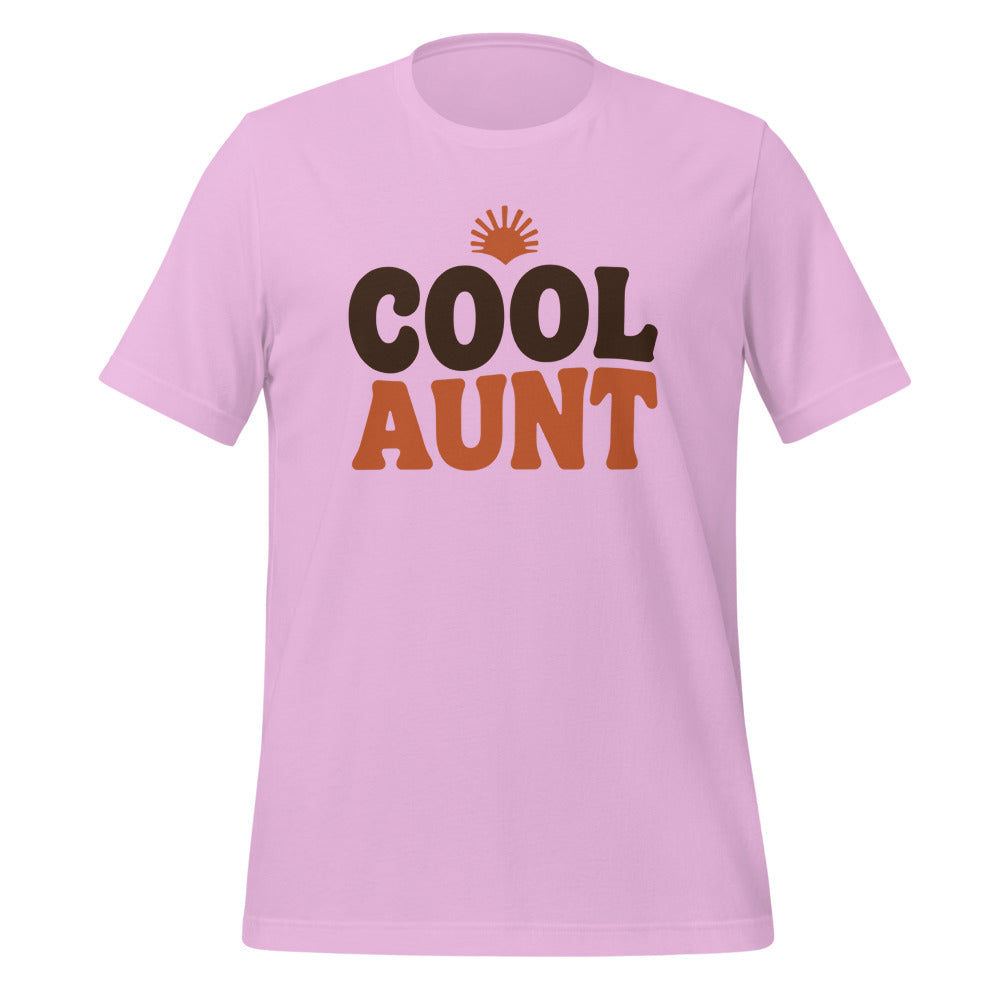 Cool Aunt retro groovy aunt tee — Lilac, front