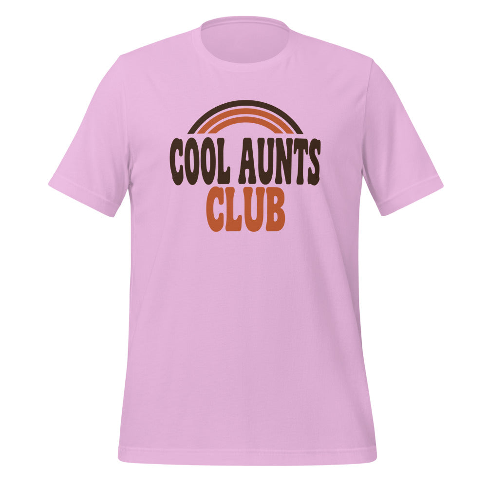 Cool Aunts Club retro groovy aunt tee — Lilac, front