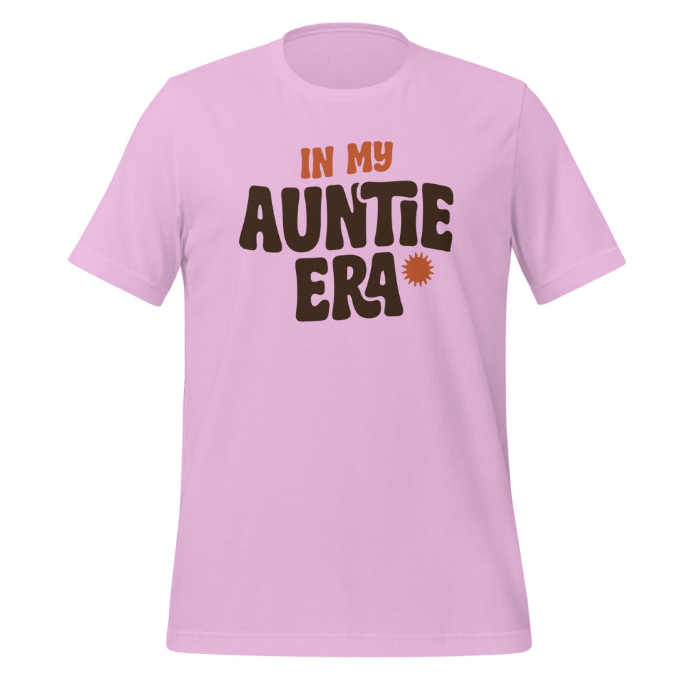In My Auntie Era retro groovy aunt tee — Lilac, front