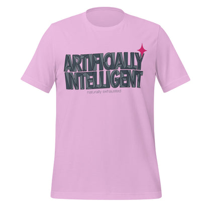 Artificially Intelligent funny AI t-shirt — Lilac, front