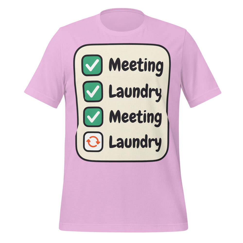 Meeting Laundry funny work from home unisex t-shirt — Lilac, front