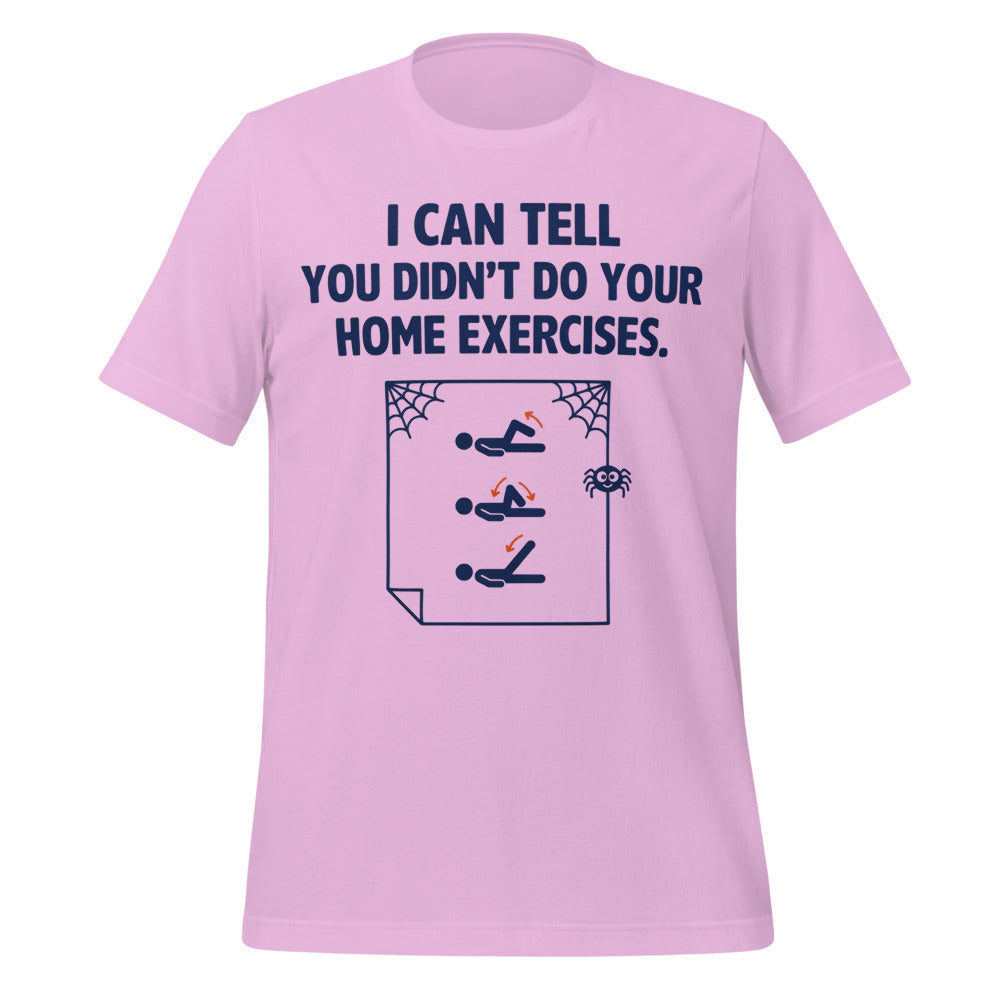 Home Exercises funny physical therapy tee — Lilac, front