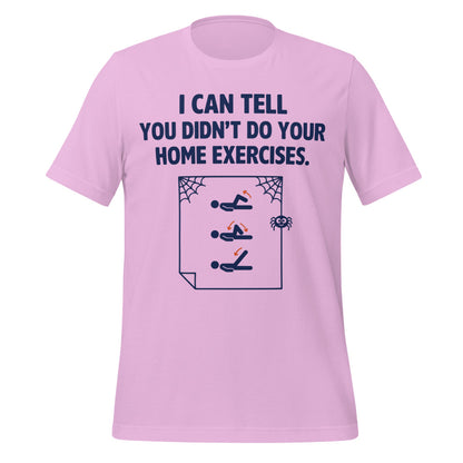 Home Exercises funny physical therapy tee — Lilac, front