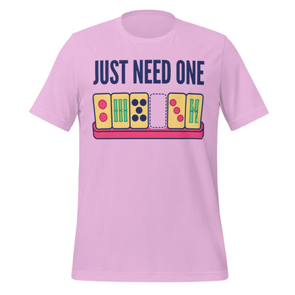 Just Need One funny mahjong tee — Lilac, front
