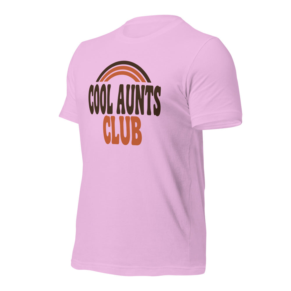 Cool Aunts Club retro groovy aunt tee — Lilac, front-right