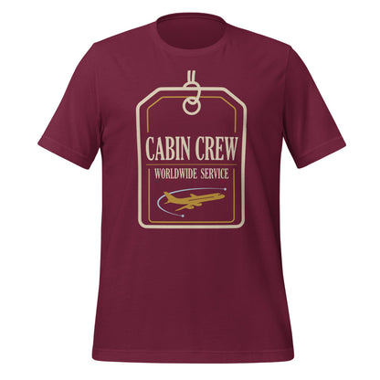 Worldwide Service cabin crew tee — Maroon, front