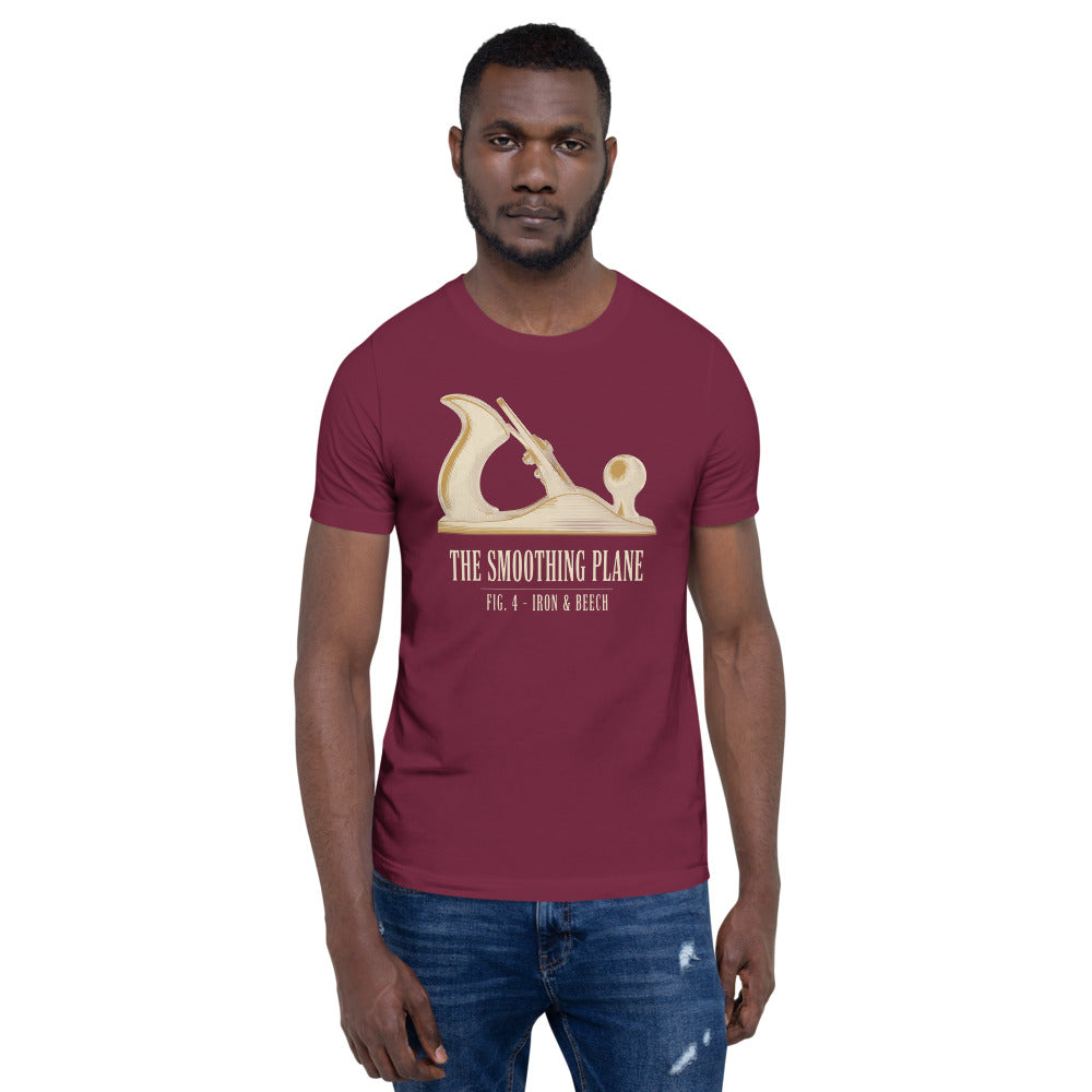 Fig. 4 The Smoothing Plane woodworking tee — Maroon, on model