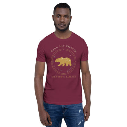 Dark Sky Chaser Ursa Major constellation astronomy tee — Maroon, on model