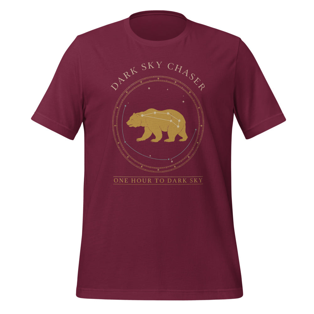 Dark Sky Chaser Ursa Major constellation astronomy tee — Maroon, front