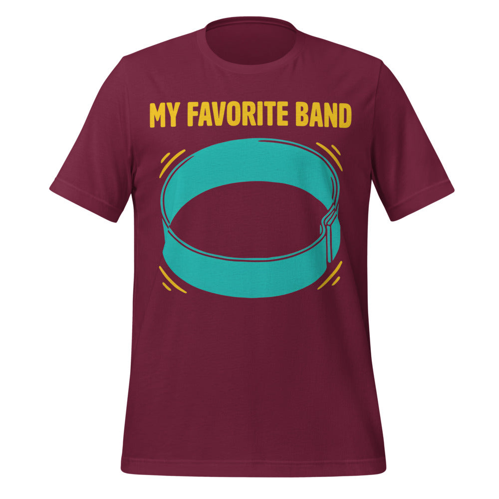 My Favorite Band funny physical therapy tee — Maroon, front