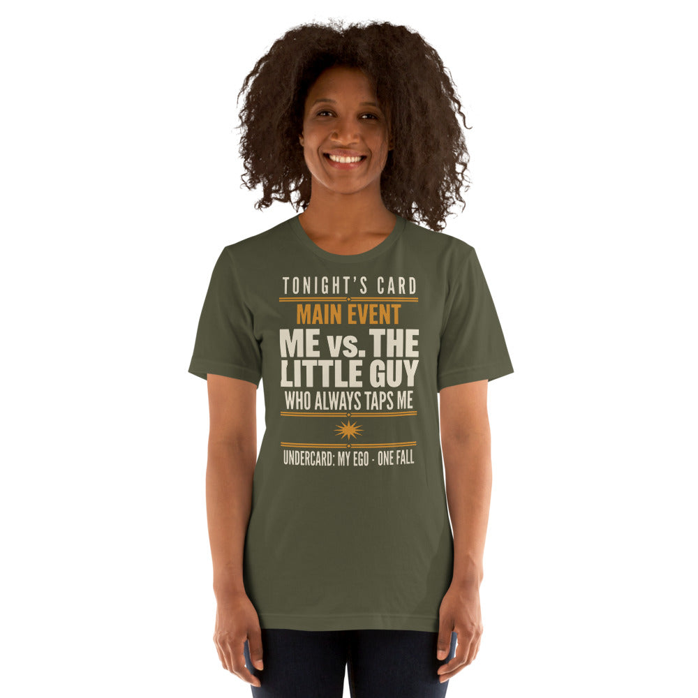 Tonight's Card funny Brazilian jiu jitsu t-shirt — Military Green, on model