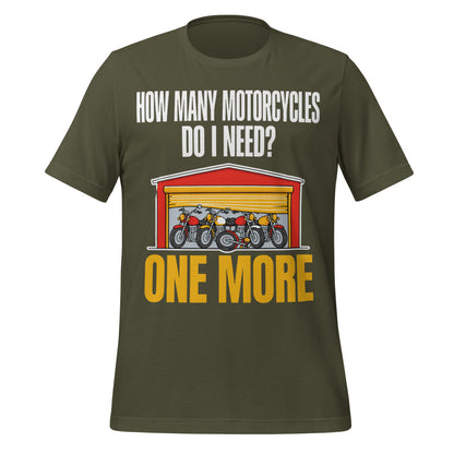 One More funny motorcycle tee — Military Green, front