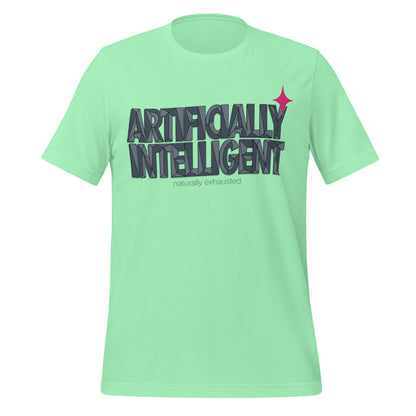 Artificially Intelligent funny AI t-shirt — Mint, front