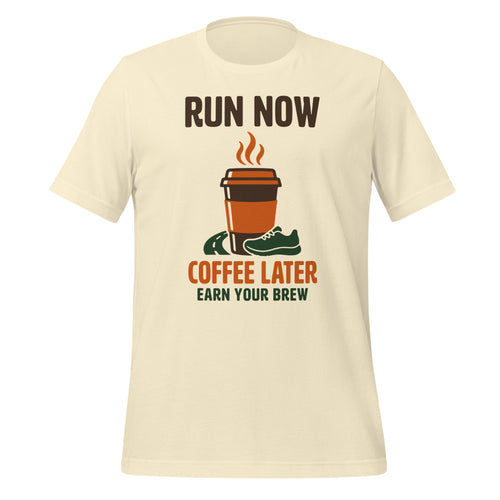Run Club Shirt, Funny Running Tee, Run Now Coffee Later — Earn Your Brew Retro Tee